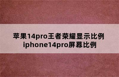 苹果14pro王者荣耀显示比例 iphone14pro屏幕比例